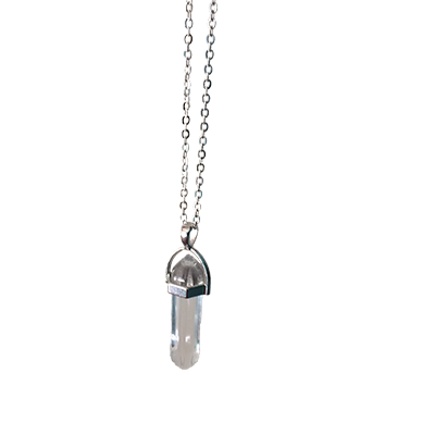 pendule en cristal de roche avec chainette